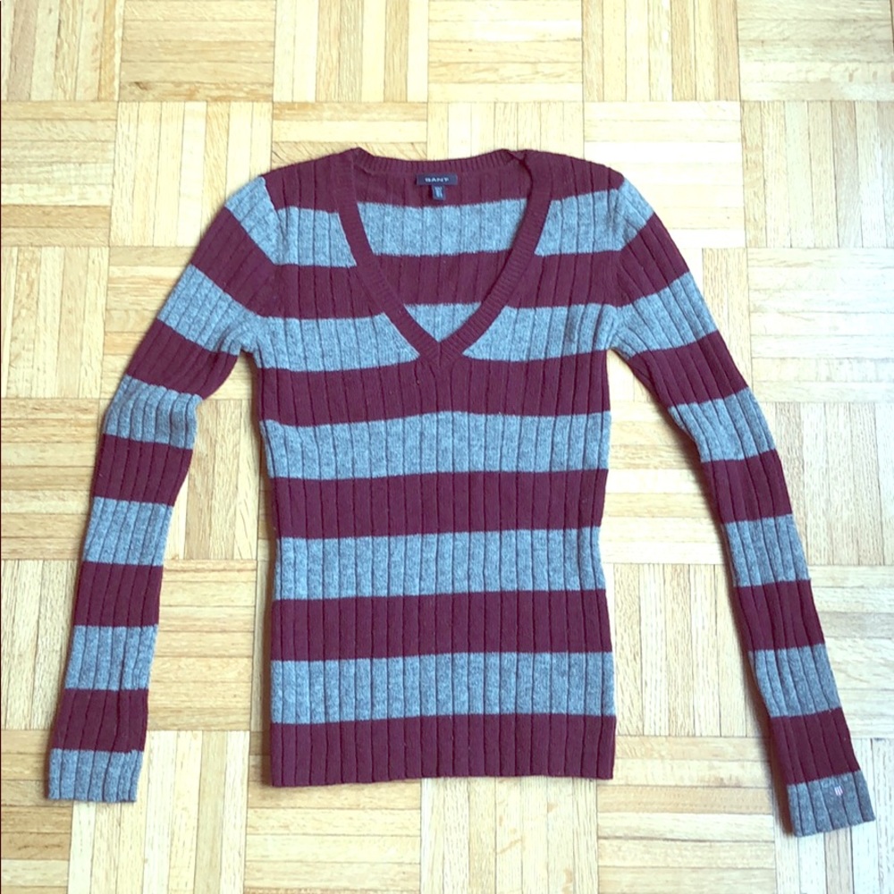 100% wool striped Gant sweater - size S.